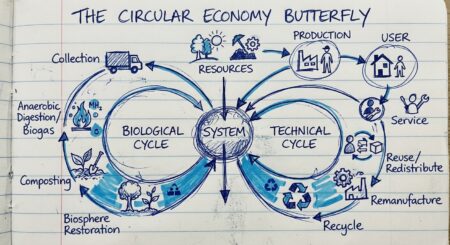The Ellen MacArthur Foundation's "Butterfly Model" as rendered in a study book